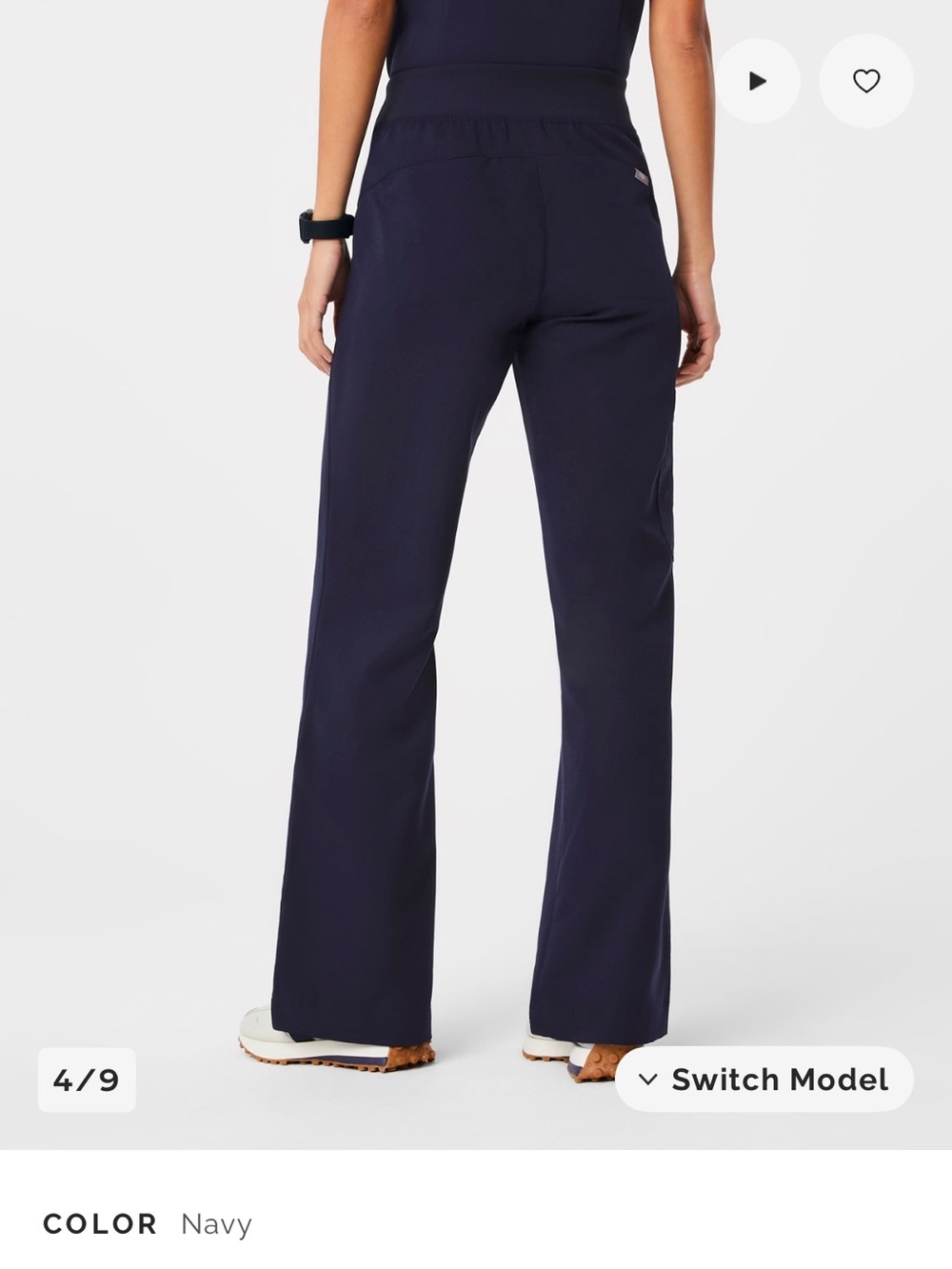 Figs Isabel Navy Wide-Leg Scrub Pants